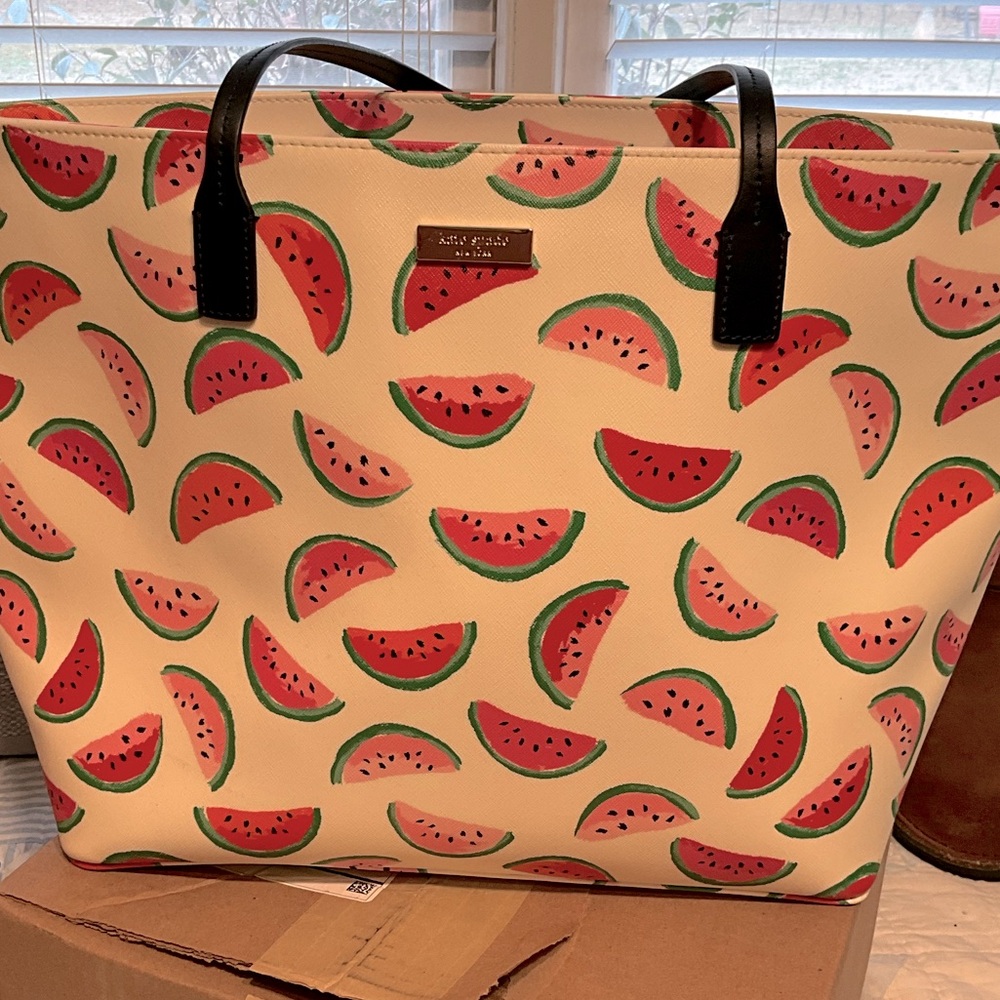 Kate Spade Cream and Red Shoulder Bag with Watermelon Design